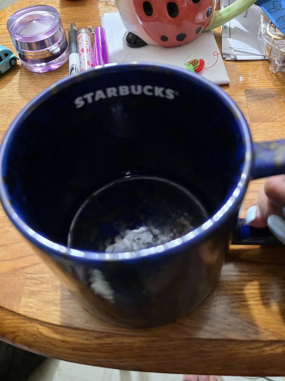 Starbucks 2020 Radiant Cobalt Blue Metallic Speckled Ceramic Coffee Mug 14oz
